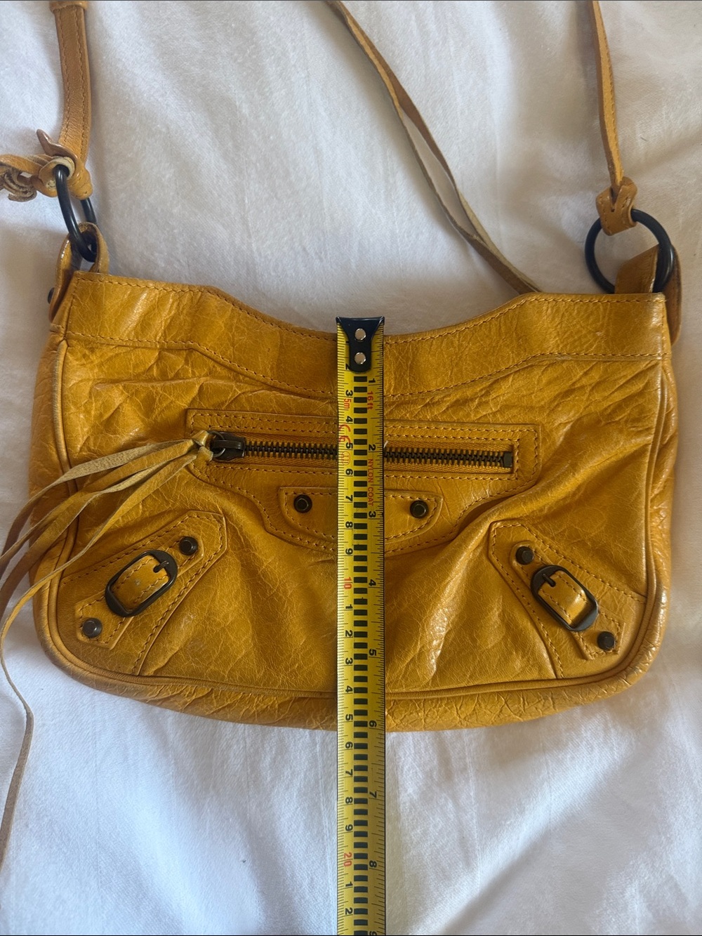 Balenciaga Mustard Leather Crossbody with Tassel Details - Picture 2 of 9